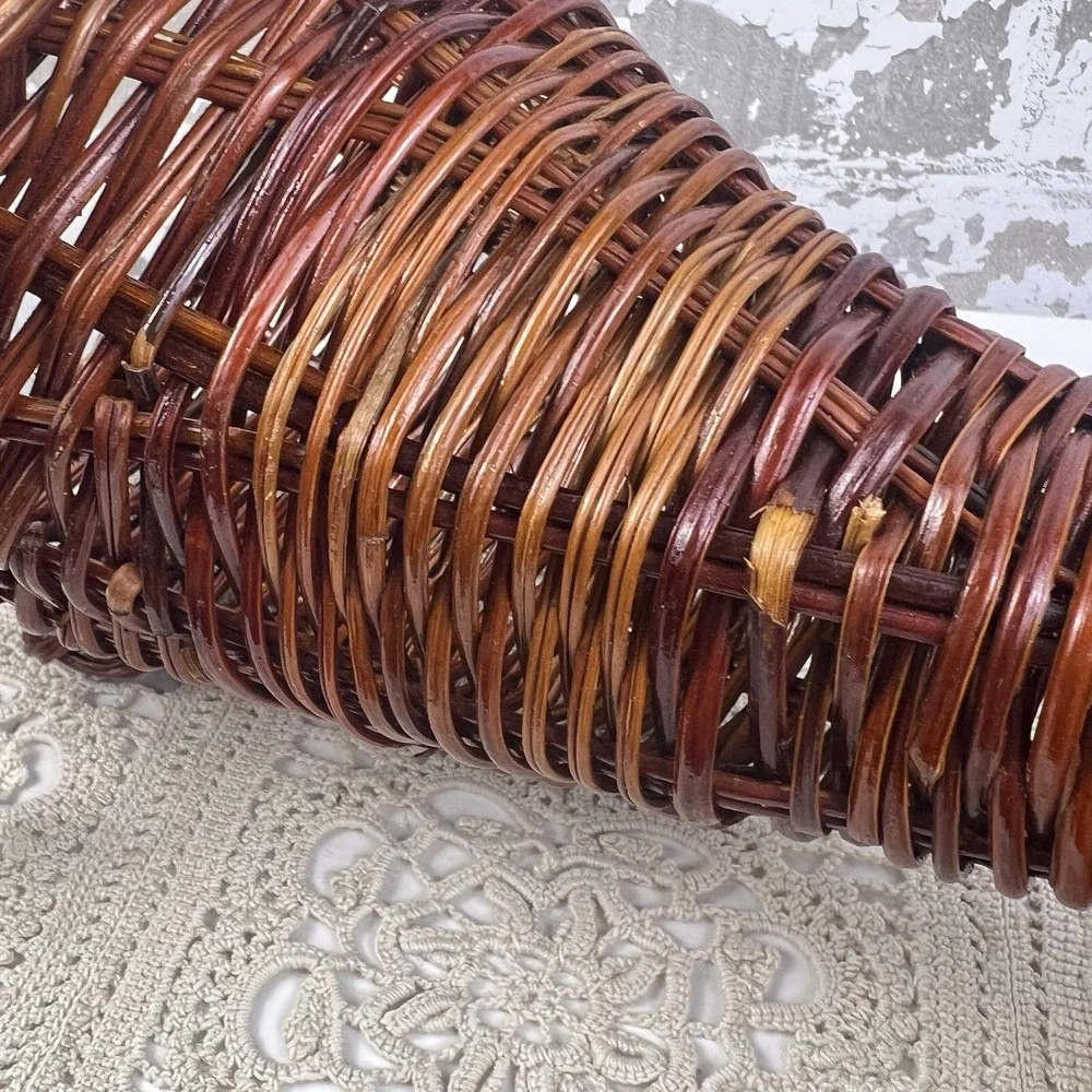 Vtg Set Of 3 Cornucopia Wicker Footed Hanging Rings Waccamaw Pottery NOS 9 inch